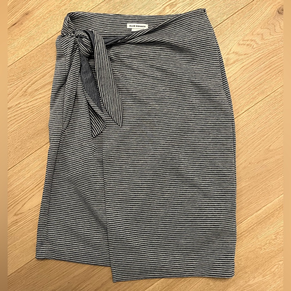 Club Monaco Blue & White Striped Skirt